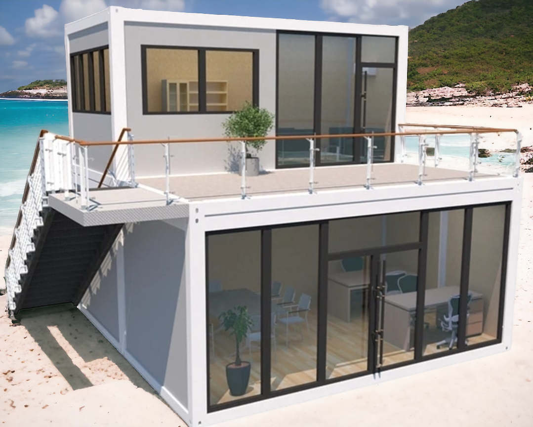 Two-Story Luxury Container Home (6x6M) - Terrace Edition