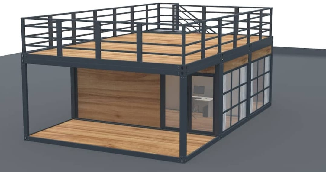 Premium Wood-Finish Luxury Container Home (8x6M)