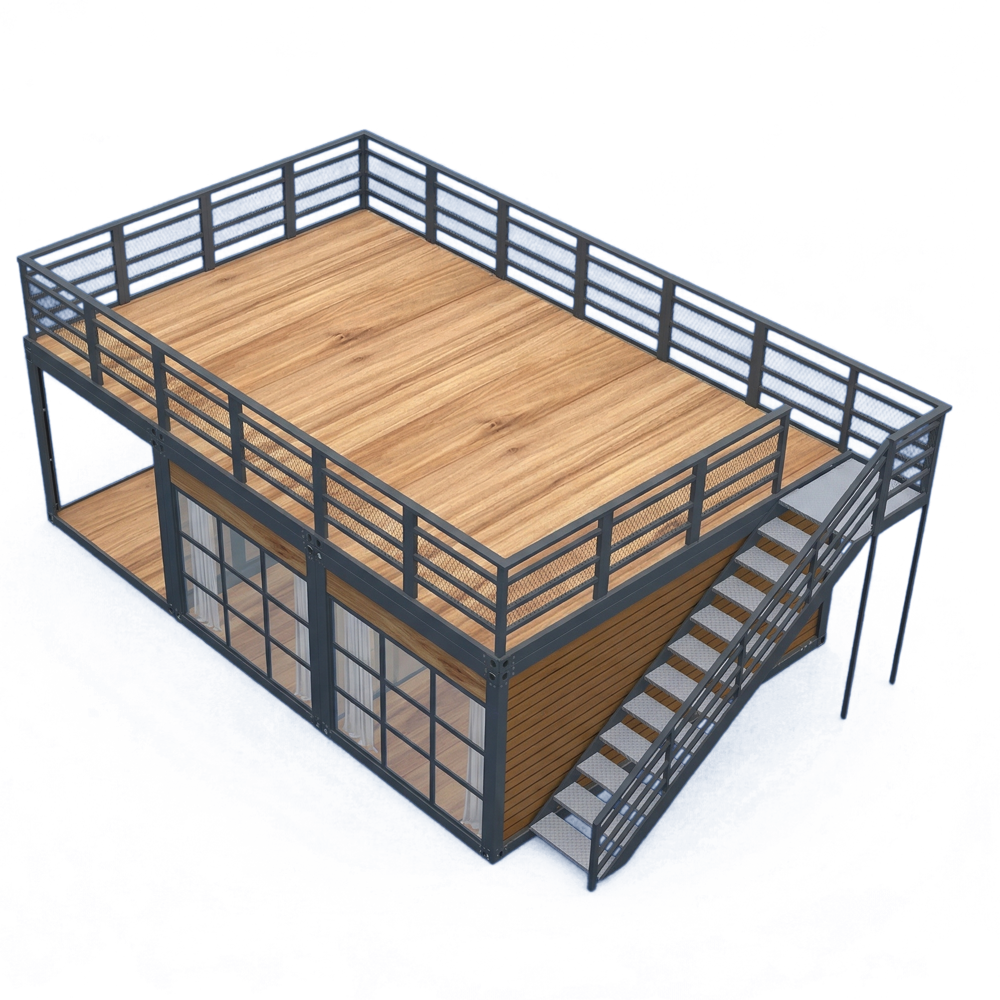 Premium Wood-Finish Luxury Container Home (8x6M)