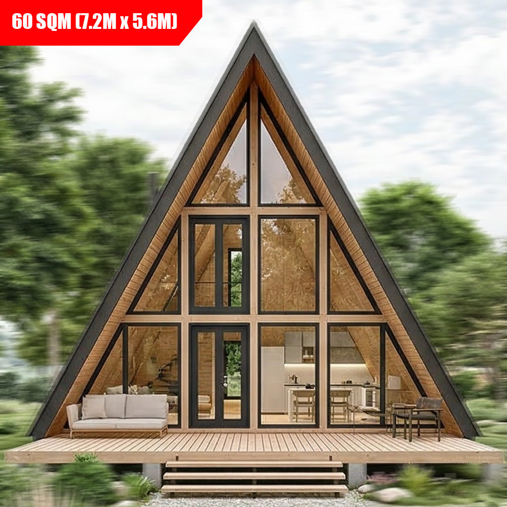 Large Modern A-Frame Cabin - 60 SQM (7.2M x 5.6M)