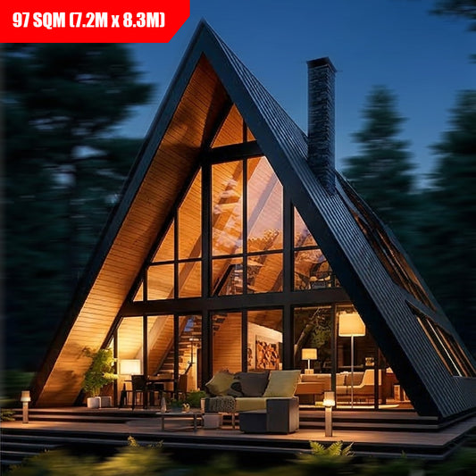 Luxury Modern A-Frame Cabin - 97 SQM (7.2M x 8.3M)